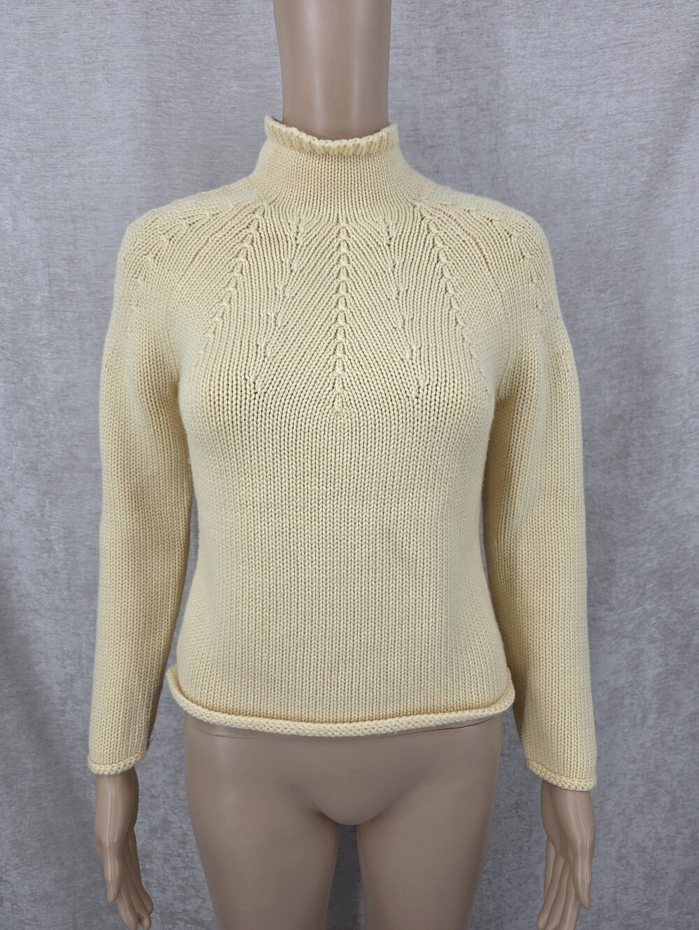 Talbots Vintage Soft Wool Knit Sweater in Butter Yellow Preppy Cozy Fall